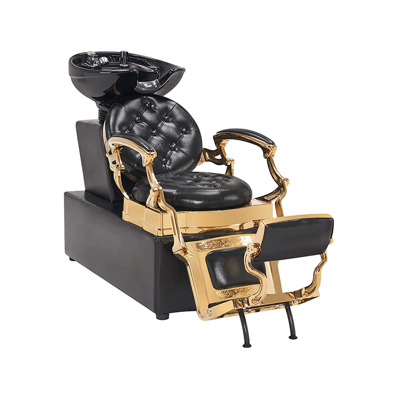 HZ9100 Golden frame vintage shampoo chair