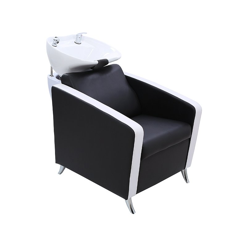 HZ9090 Black & white reclining shampoo chair