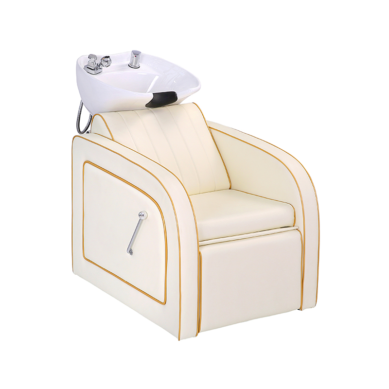 HZ9108 Beige with brown line adjustable leg shampoo chair