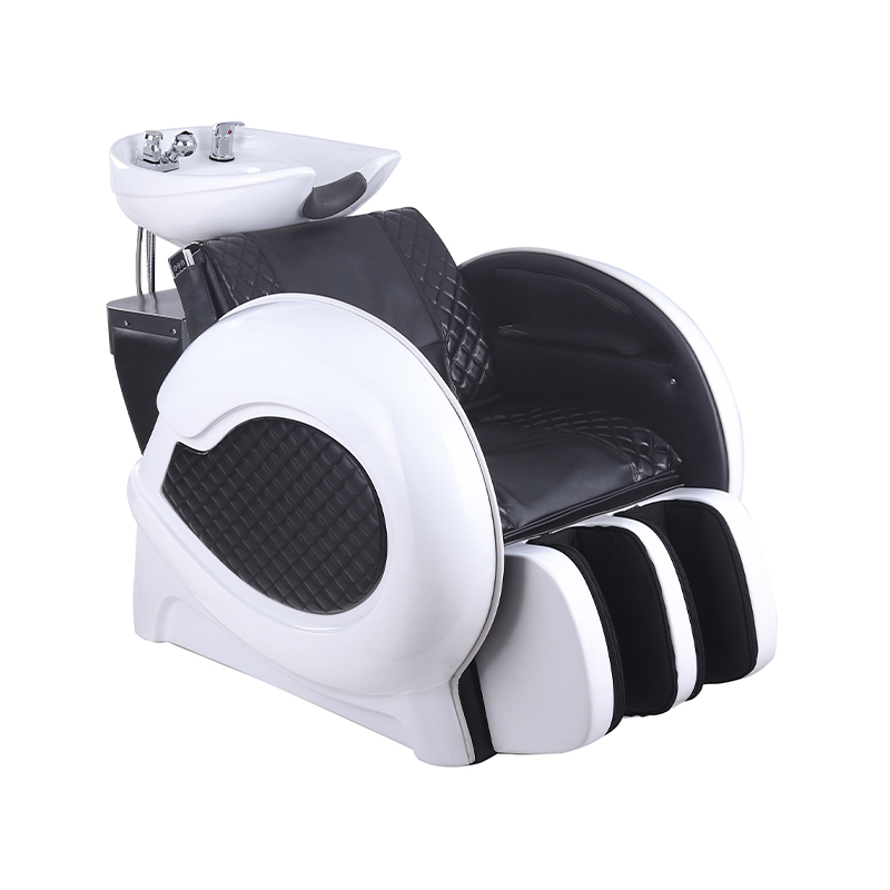 HZ9074 Black & white electric massage salon shampoo chair